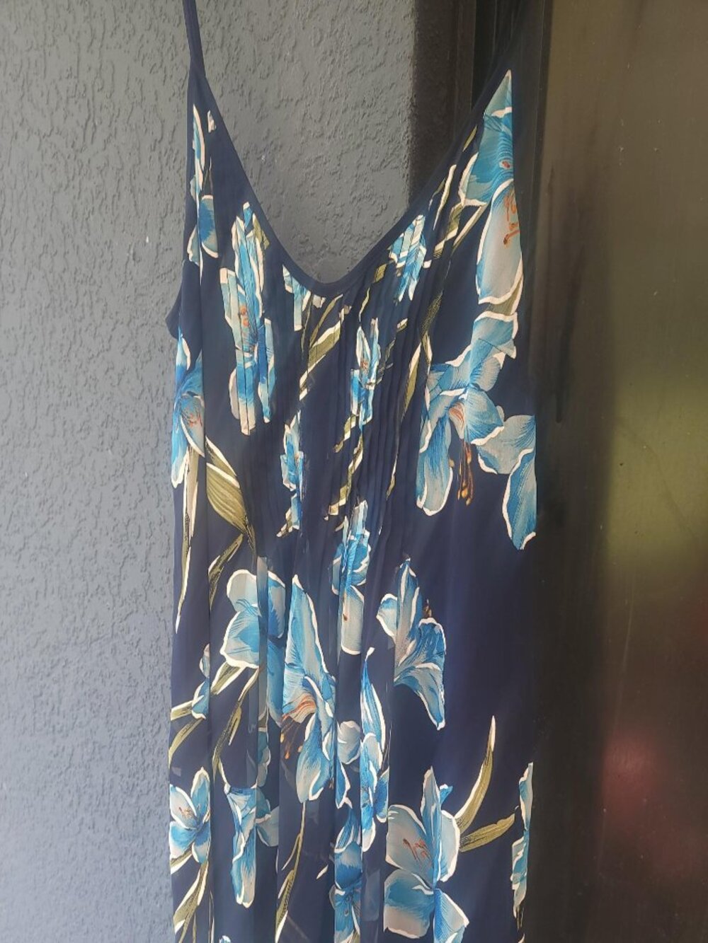 Sugarlips Women's Navy Blue Floral Lined Mini Dress Adjustable Spaghetti Straps